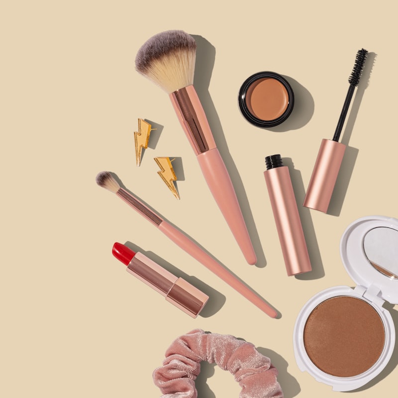 Professional makeup products and brushes